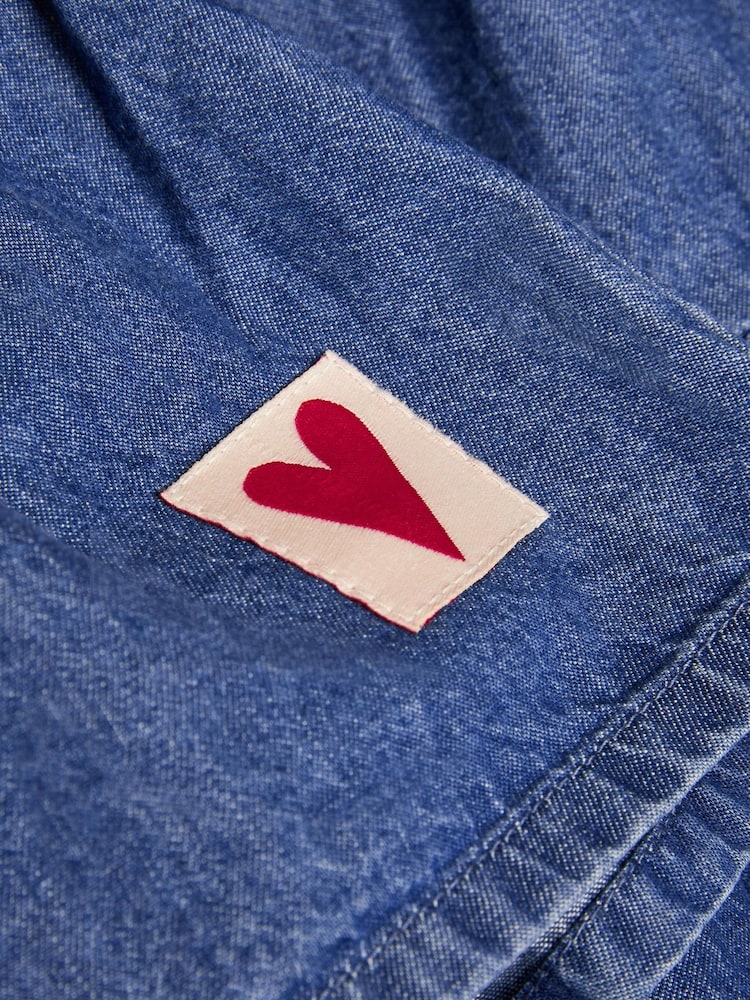 Monsoon Blue Heart Ruffle Denim 100% Cotton Skirt - Image 3 of 3