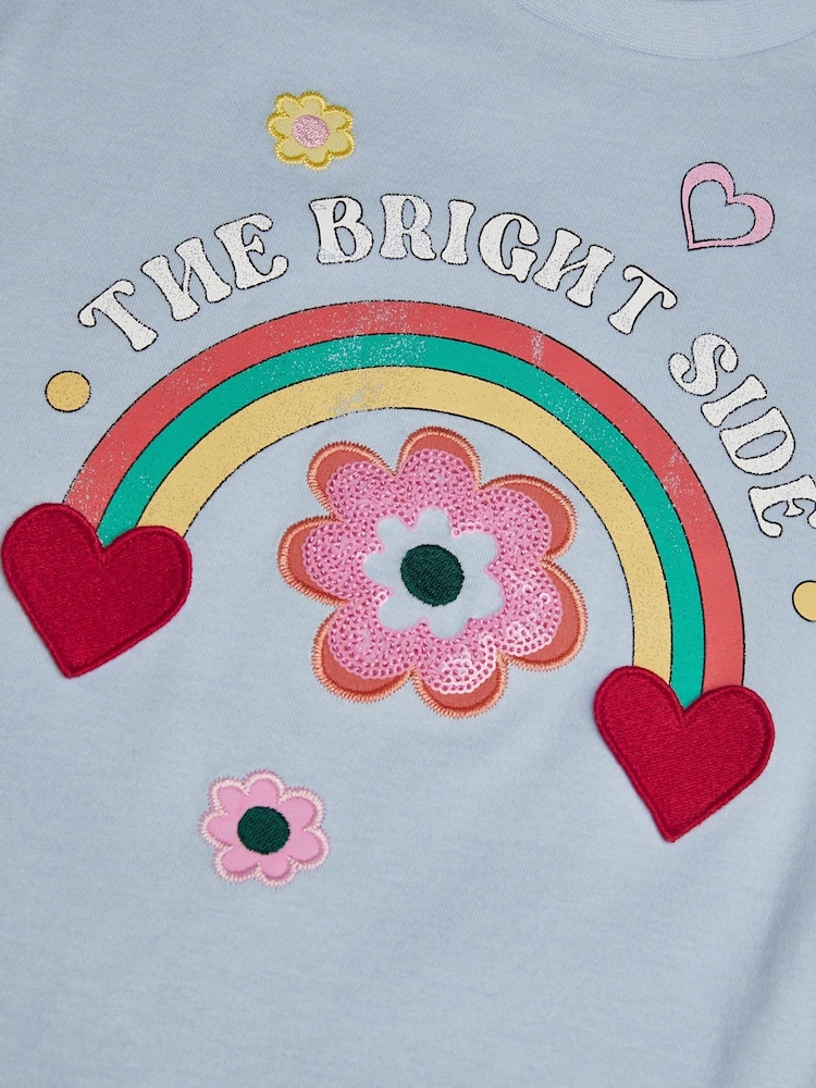 Monsoon The Bright Side Frill 100% Cotton T-Shirt - صورة 2 من 3