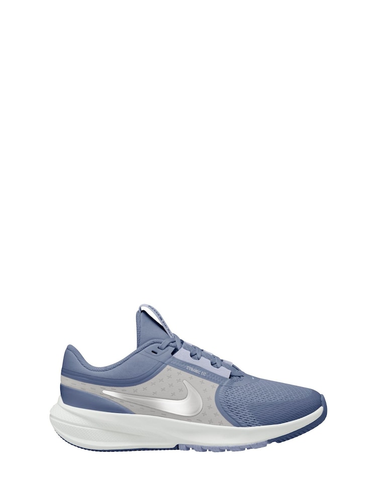 Nike Blue Indigo and Silver Youth Star Runner 5 Trainers - Image 1 of 4