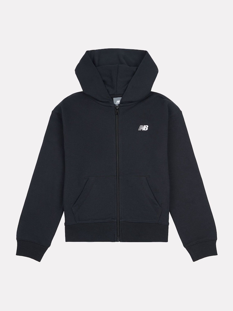 New Balance Black Kids French Terry Small Logo Zip Hoodie - Image 1 of 3 New Balance Black Kids French Terry Small Logo Zip Hoodie - Image 1 of 3