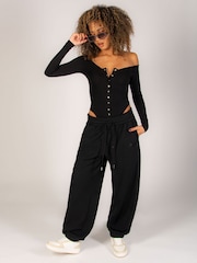 Pineapple Black Oversized Super Balloon Joggers - Image 2 of 9