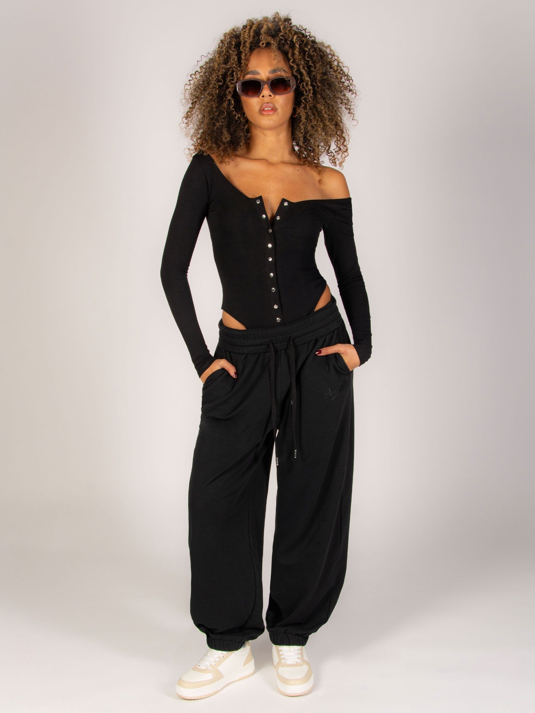 Buy Pineapple Black Oversized Baggy Cuffed Joggers from Next USA