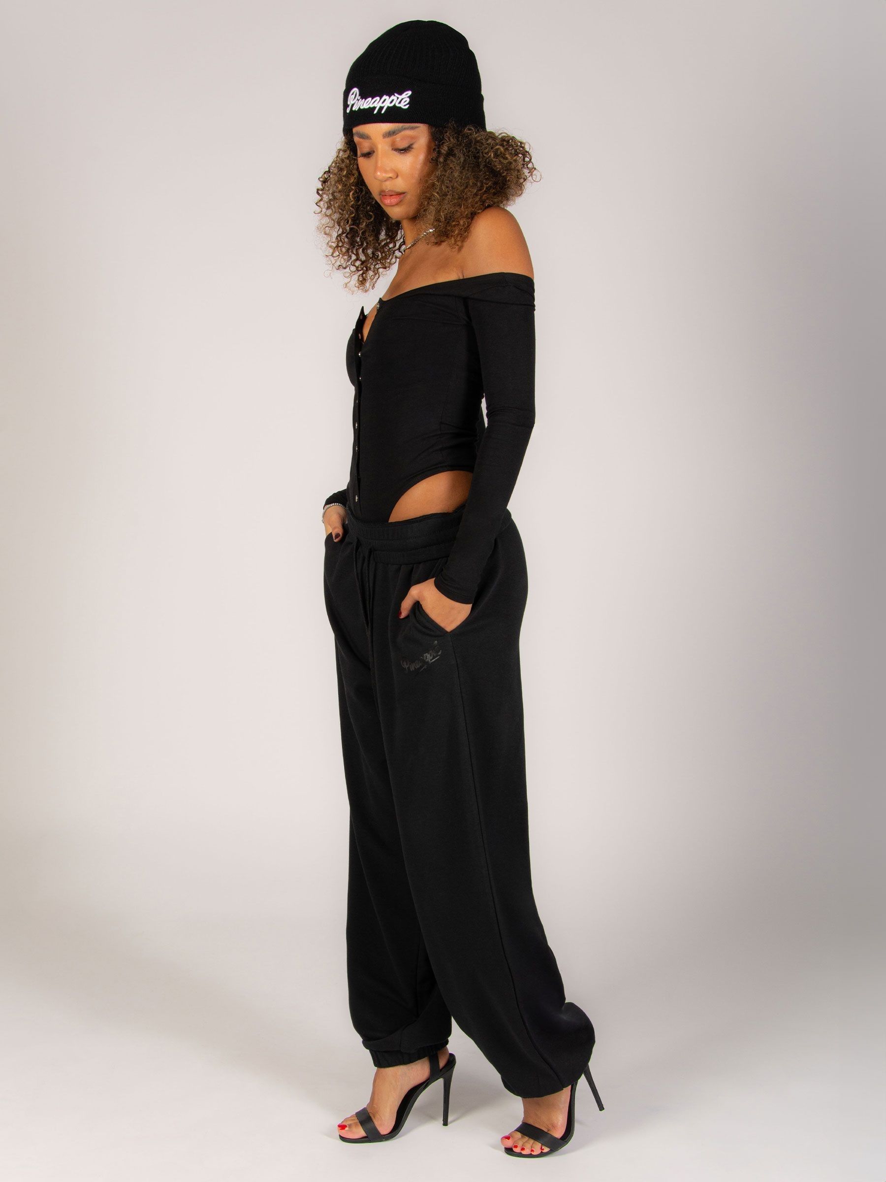Buy Pineapple Black Oversized Baggy Cuffed Joggers from Next USA