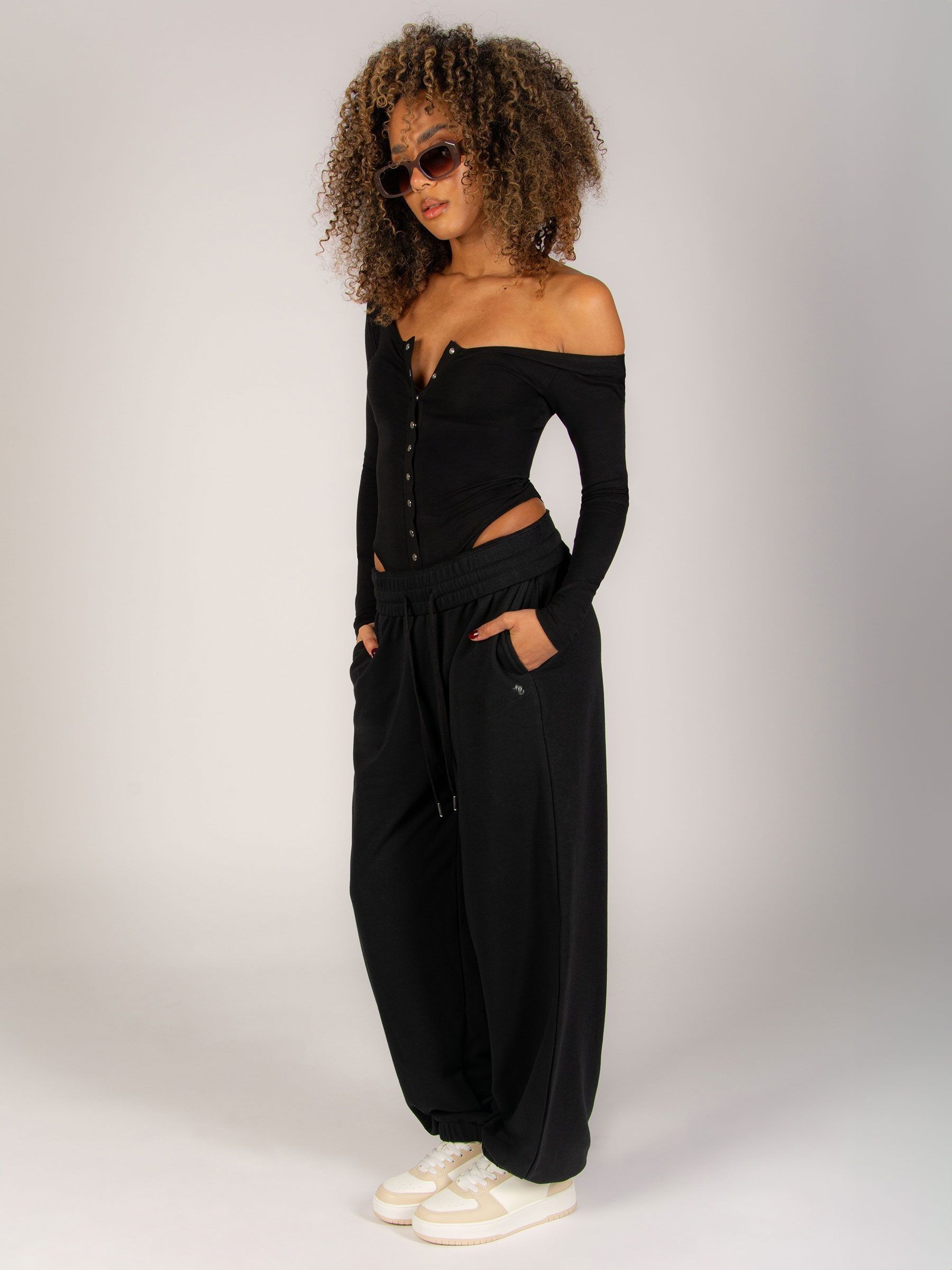 Buy Pineapple Black Oversized Baggy Cuffed Joggers from Next USA