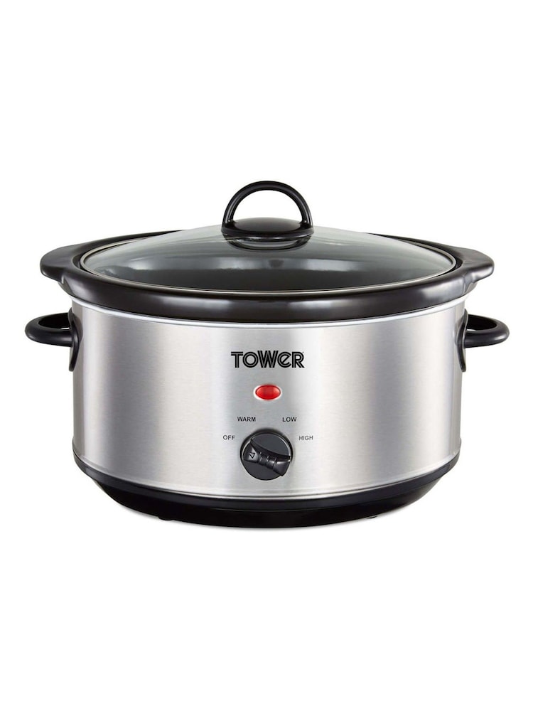Tower Silver 3.5L Stainless Steel Slow Cooker - Image 1 of 6