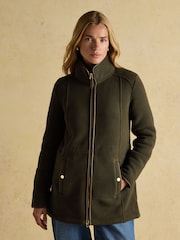 Joules Green Zip Through Longline Fleece - Image 1 of 10