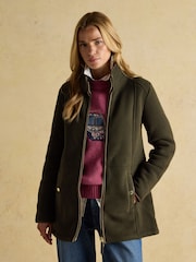 Joules Green Zip Through Longline Fleece - Image 4 of 10