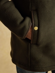 Joules Green Zip Through Longline Fleece - Image 5 of 10