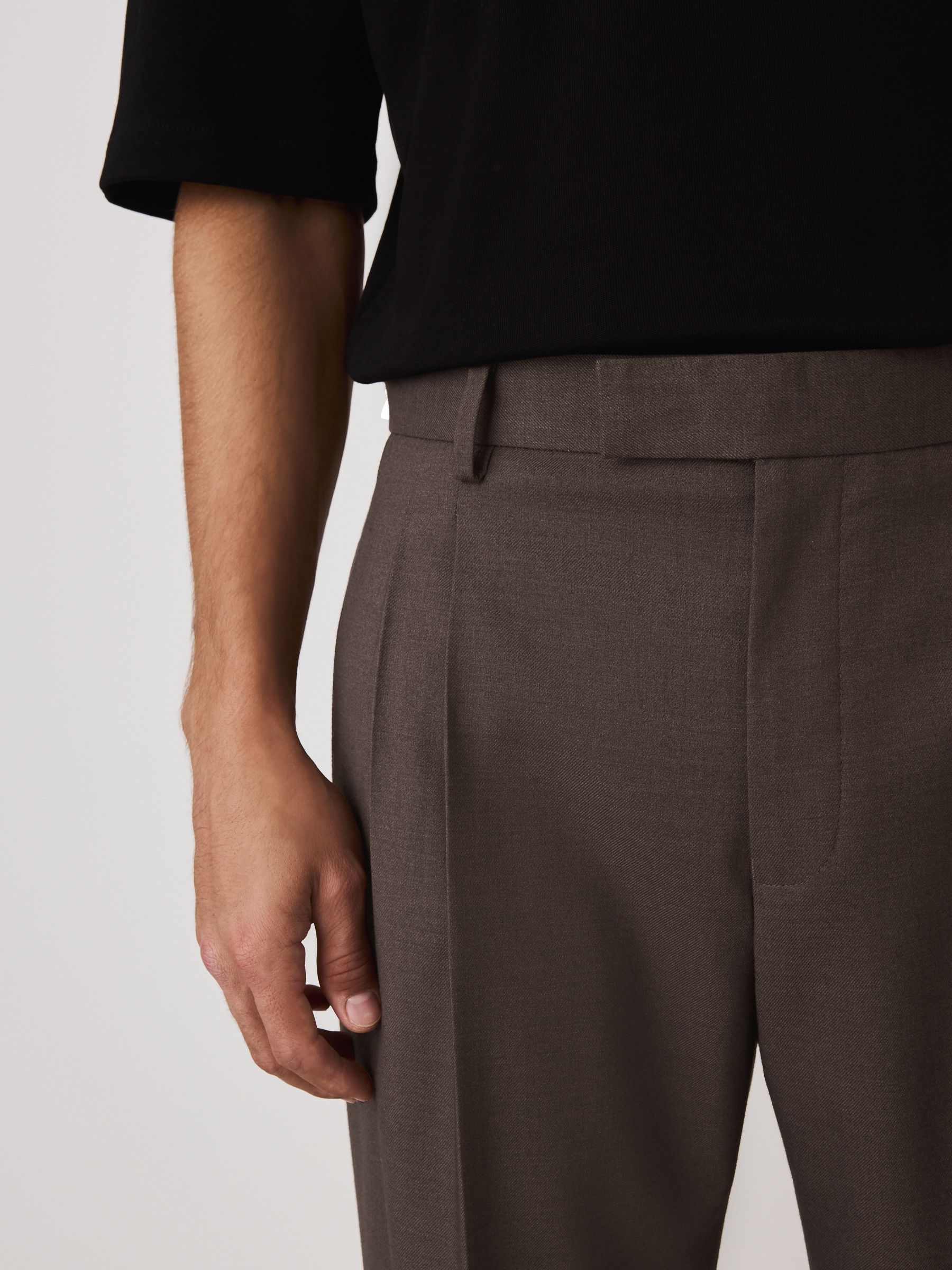 Buy Brown Relaxed Fit Smart Pleated Trousers from Next Canada