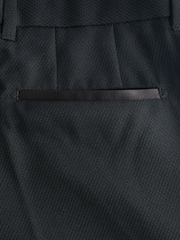 Black Tailored Fit Tape Detail Textured Tuxedo Trousers - Image 5 of 5