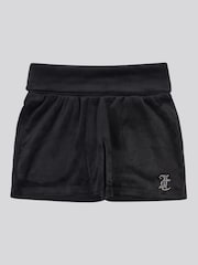 Juicy Couture Black Girls Fold Over Waist Shorts - Image 6 of 9