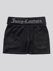 Juicy Couture Black Girls Fold Over Waist Shorts - Image 7 of 9