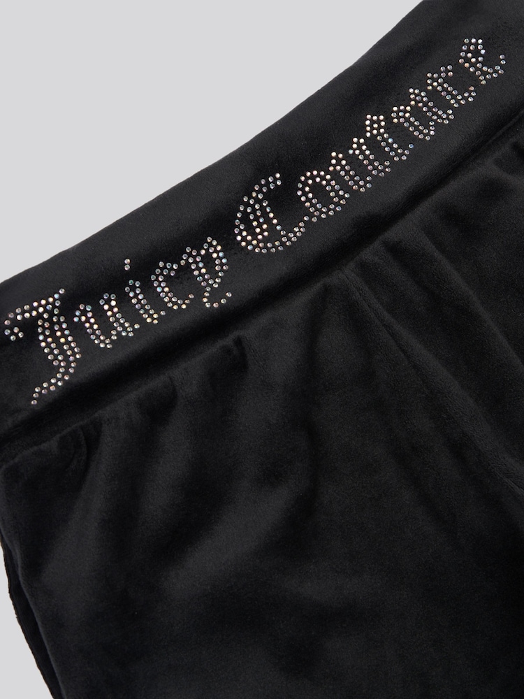 Juicy Couture Black Girls Fold Over Waist Shorts - Image 9 of 9