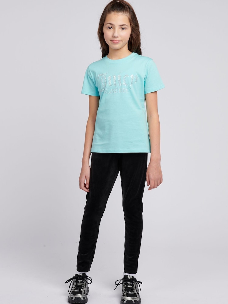 Juicy Couture Black Girls Velour Leggings - Image 1 of 8