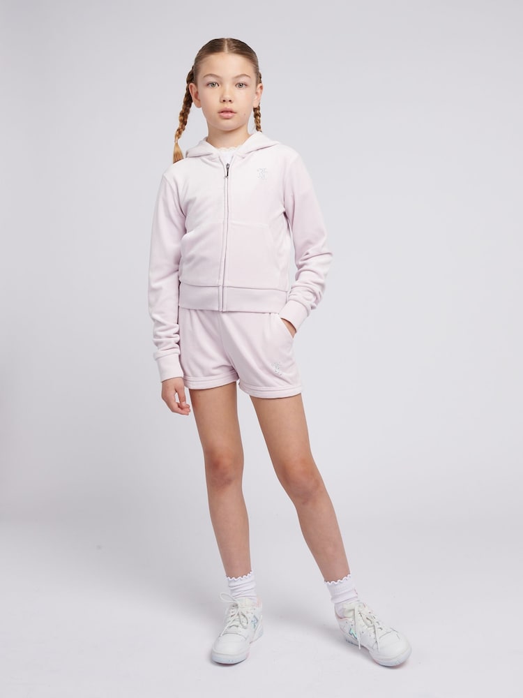 Juicy Couture Purple Girls Velour Fold Up Shorts - Image 2 of 7