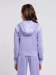 Juicy Couture Blue Light Girls Diamante Zip-Through Hoodie - Image 2 of 7