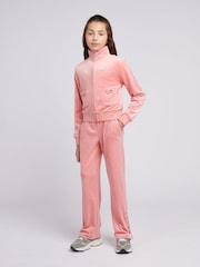 Juicy Couture Pink Girls Velour Straight Leg Joggers - Image 2 of 9
