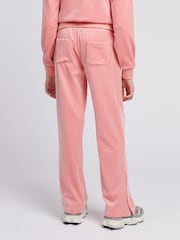 Juicy Couture Pink Girls Velour Straight Leg Joggers - Image 3 of 9