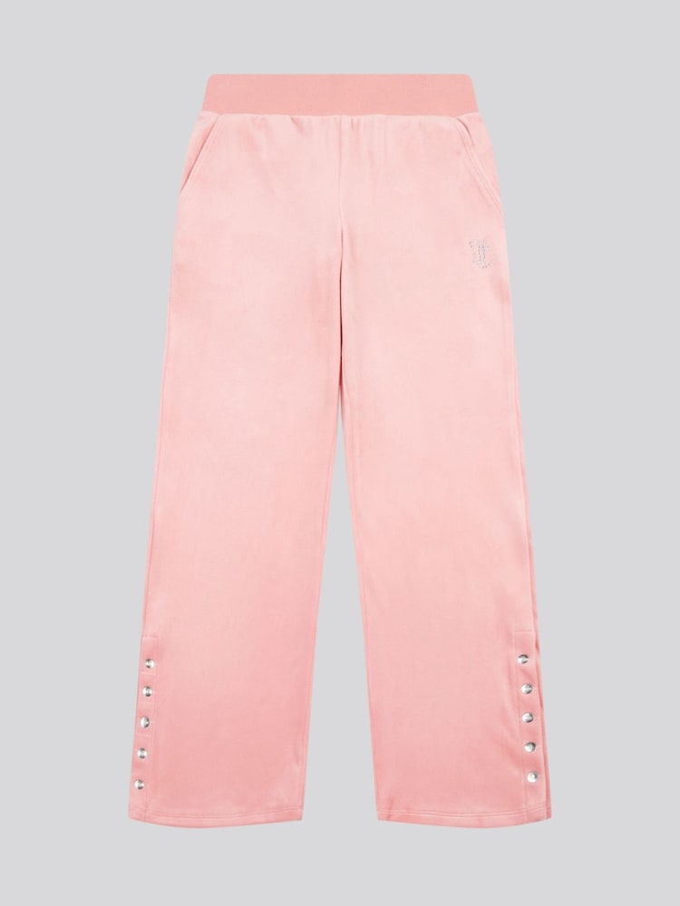 Juicy Couture Pink Girls Velour Straight Leg Joggers - Image 6 of 9
