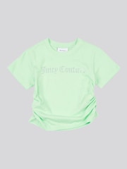 Juicy Couture Green Girls Diamante Ringer 100% Cotton T-Shirt - Image 5 of 7