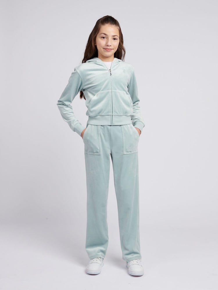 Juicy Couture Blue Girls Diamante Wide Leg Joggers - Image 2 of 7