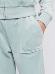 Juicy Couture Blue Girls Diamante Wide Leg Joggers - Image 4 of 7