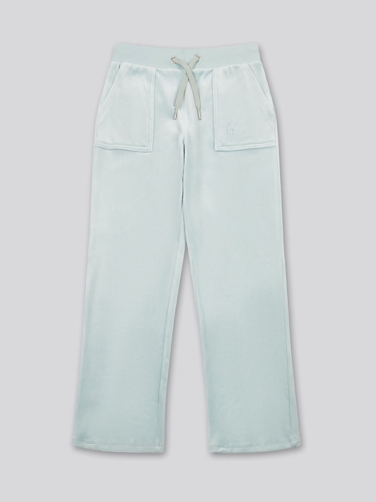Juicy Couture Blue Girls Diamante Wide Leg Joggers - Image 5 of 7