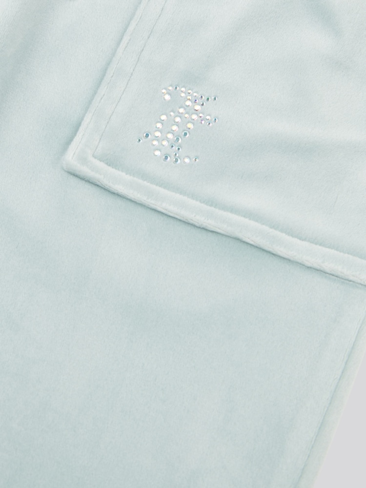 Juicy Couture Blue Girls Diamante Wide Leg Joggers - Image 7 of 7