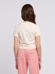 Juicy Couture Cream Girls Diamante Ringer 100% Cotton T-Shirt - Image 3 of 8