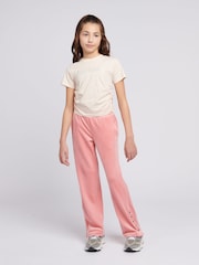 Juicy Couture Cream Girls Diamante Ringer 100% Cotton T-Shirt - Image 4 of 8