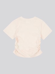 Juicy Couture Cream Girls Diamante Ringer 100% Cotton T-Shirt - Image 8 of 8