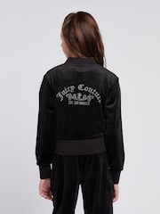 Zwart - Juicy Couture Girls Cropped Zip-Thru Sweatshirt - Image 3 of 9