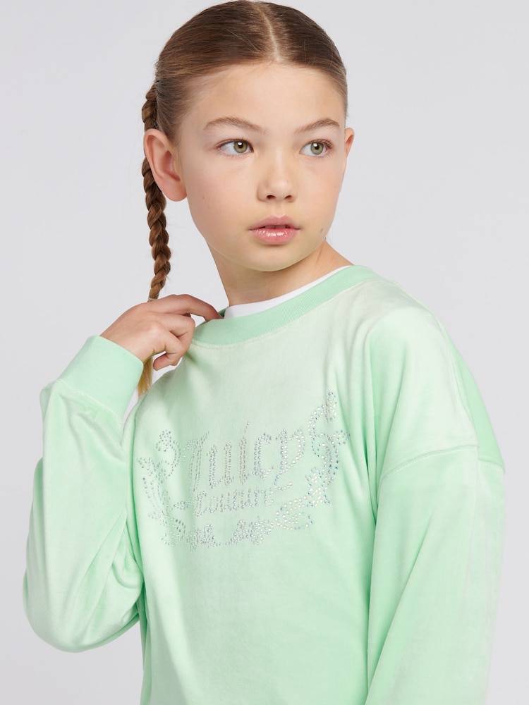 Groen - Juicy Couture Girls Crew Neck Sweatshirt - Image 4 of 7