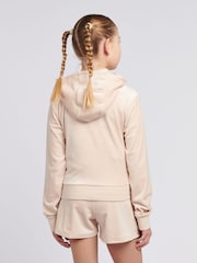 Juicy Couture Pink Bolt Girls Tonal Velour Zip Up Hoodie - Image 3 of 7