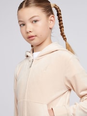 Juicy Couture Pink Bolt Girls Tonal Velour Zip Up Hoodie - Image 4 of 7