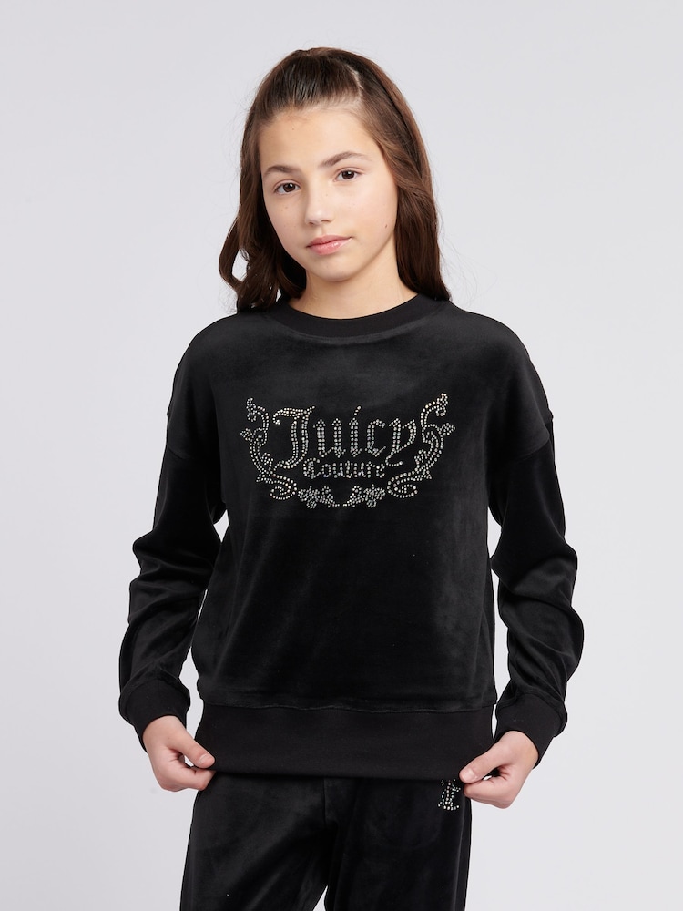 Juicy Couture Black Crew Neck Sweatshirt - Image 1 of 7 Juicy Couture Black Crew Neck Sweatshirt - Image 1 of 7