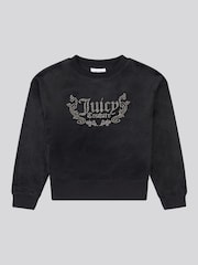 Negro - Juicy Couture Girls Crew Neck Sweatshirt - Imagen 5 de 7