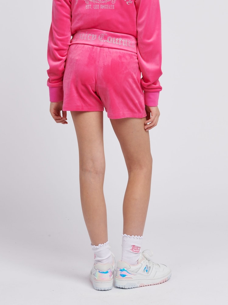 Roze - Juicy Couture Girls Fold Over Waist Shorts - Image 3 of 7