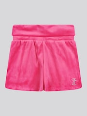 Juicy Couture Pink Girls Fold Over Waist Shorts - Image 5 of 7