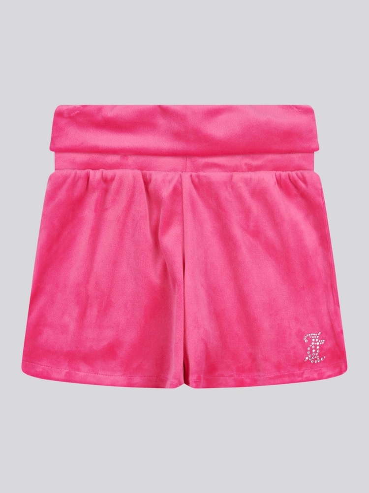Roze - Juicy Couture Girls Fold Over Waist Shorts - Image 5 of 7