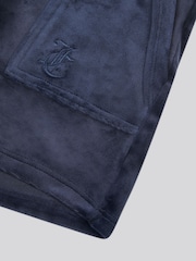 Juicy Couture Blue Girls Tonal Embroidered Velour Shorts - Image 3 of 3