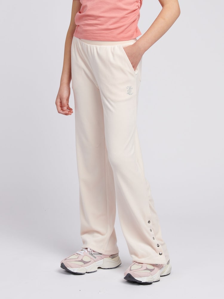 Juicy Couture Cream Girls Velour Straight Leg Joggers - Image 1 of 9