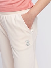 Juicy Couture Cream Girls Velour Straight Leg Joggers - Image 4 of 9
