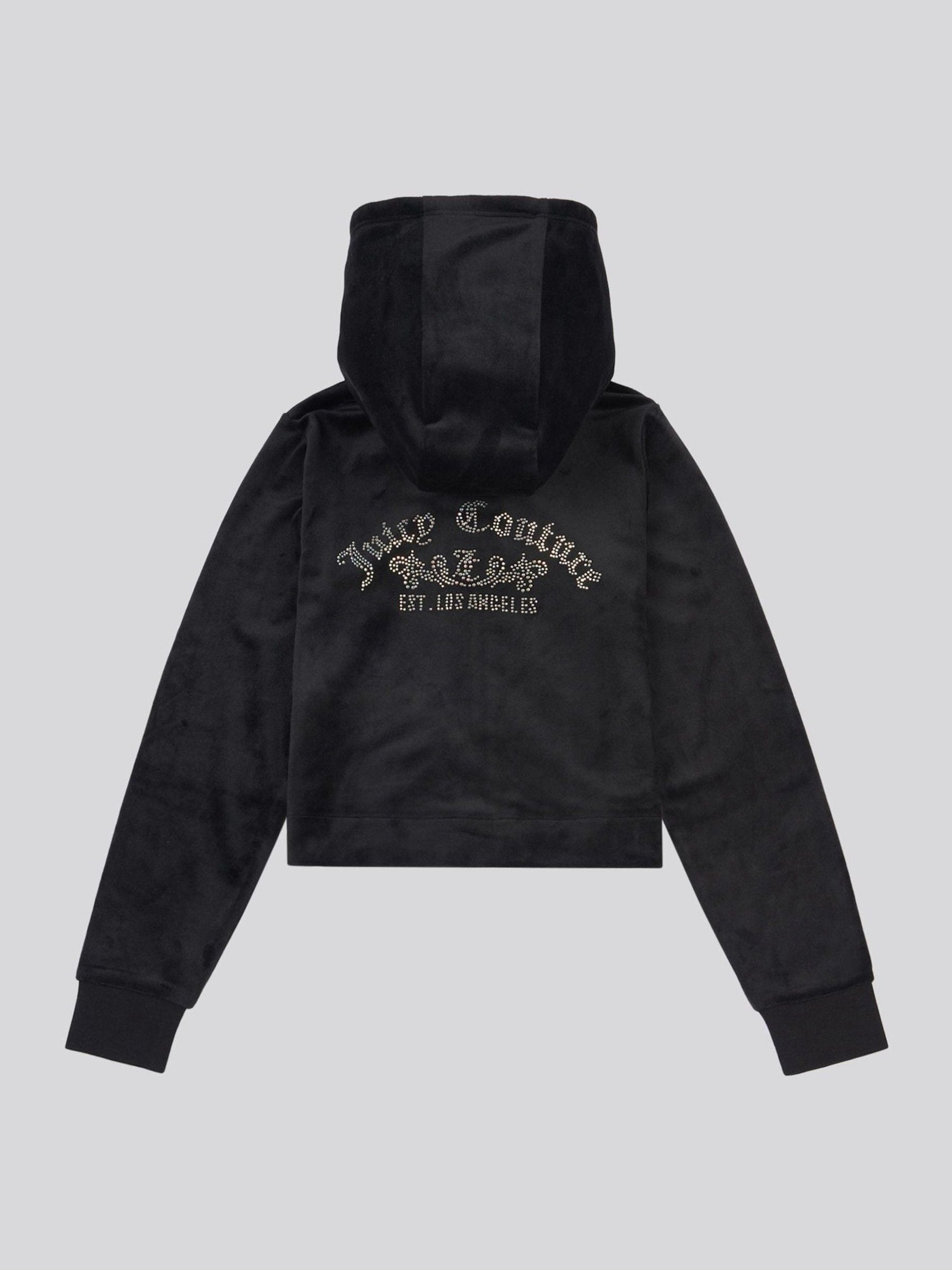 Buy Juicy Couture Black Arch Zip Thru Diamante Hoodie from Next USA