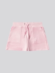Juicy Couture Pink Girls Tonal Embroidered Velour Shorts - Image 5 of 7