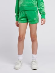 Juicy Couture Green Girls Velour Fold Up Shorts - Image 1 of 1