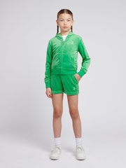 Juicy Couture Green Girls Velour Fold Up Shorts - Image 2 of 7