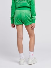 Juicy Couture Green Girls Velour Fold Up Shorts - Image 3 of 7