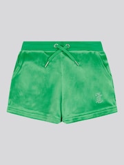 Juicy Couture Green Girls Velour Fold Up Shorts - Image 5 of 7