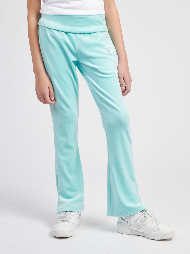Juicy Couture Blue Girls Fold Over Waist Joggers - Image 1 of 1